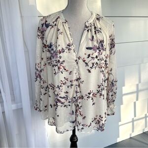 Pleated floral blouse EUC, medium